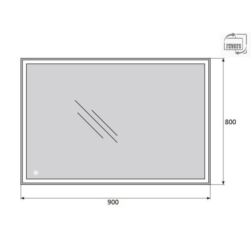 Зеркало BelBagno SPC-GRT-900-800-LED-TCH 90 x 80 см со встроенным светильником и сенсорным выключателем