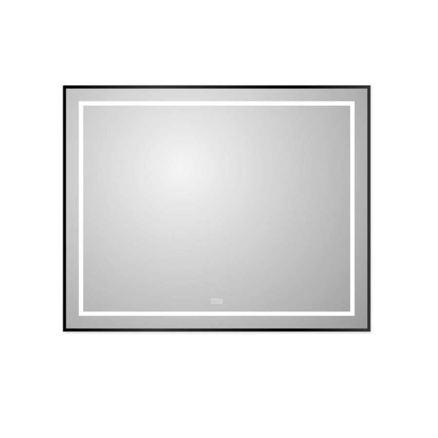 Зеркало BelBagno Kraft SPC-KRAFT-1000-800-LED-TCH-WARM-NERO, 100 см, со встроенной подсветкой и подогревом, черный