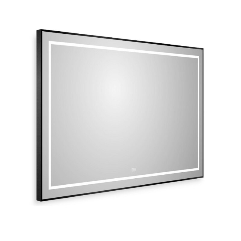Зеркало BelBagno Kraft SPC-KRAFT-1000-800-LED-TCH-WARM-NERO, 100 см, со встроенной подсветкой и подогревом, черный