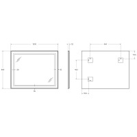 Зеркало BelBagno Kraft SPC-KRAFT-1000-800-SENS-AL, 100 см, с LED подсветкой, с сенсорным выключателем, сатин