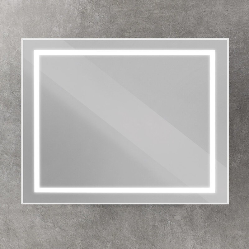 Зеркало BelBagno Kraft SPC-KRAFT-1000-800-SENS-AL, 100 см, с LED подсветкой, с сенсорным выключателем, сатин