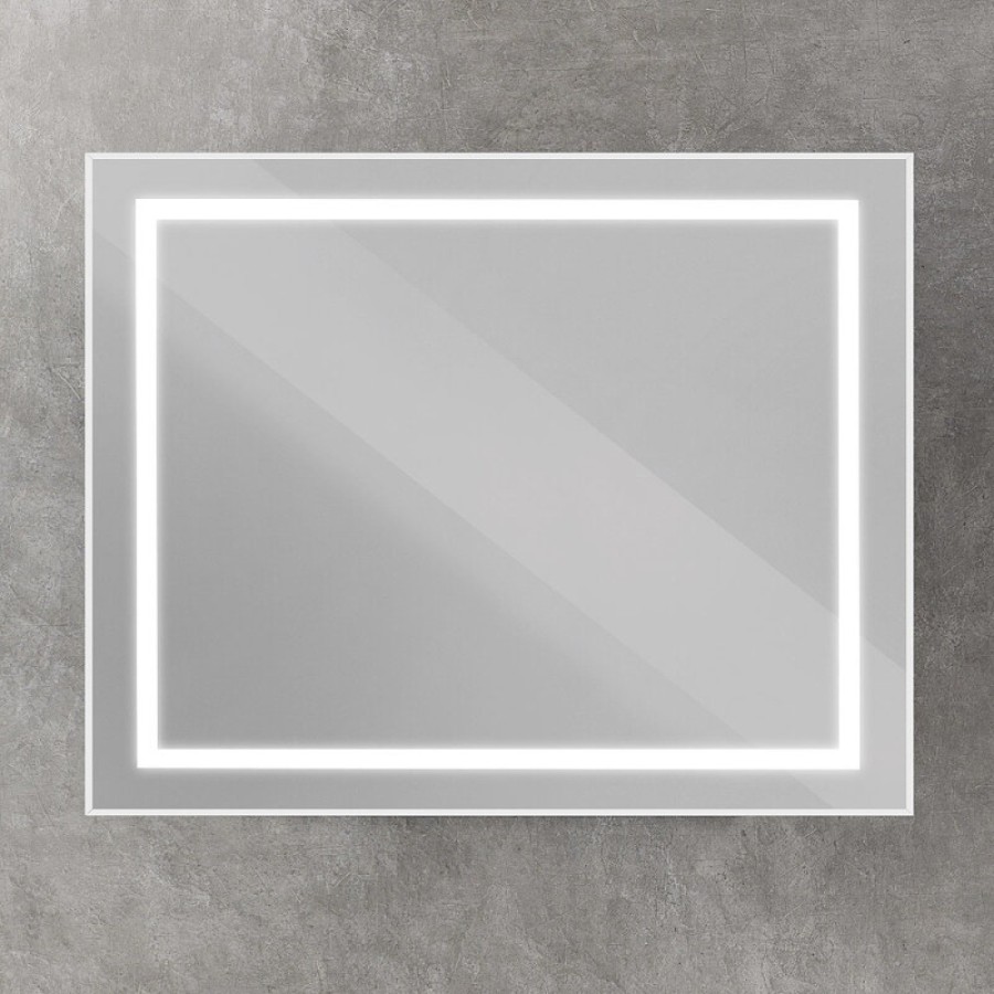 Зеркало BelBagno Kraft SPC-KRAFT-1000-800-SENS-AL, 100 см, с LED подсветкой, с сенсорным выключателем, сатин