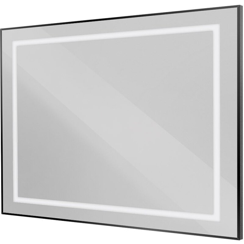 Зеркало BelBagno Kraft SPC-KRAFT-1000-800-SENS-NERO, 100 см, с LED подсветкой, с сенсорным выключателем, цвет рамы черный