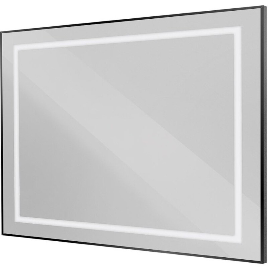 Зеркало BelBagno Kraft SPC-KRAFT-1000-800-SENS-NERO, 100 см, с LED подсветкой, с сенсорным выключателем, цвет рамы черный