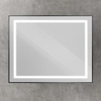 Зеркало BelBagno Kraft SPC-KRAFT-1000-800-SENS-NERO, 100 см, с LED подсветкой, с сенсорным выключателем, цвет рамы черный