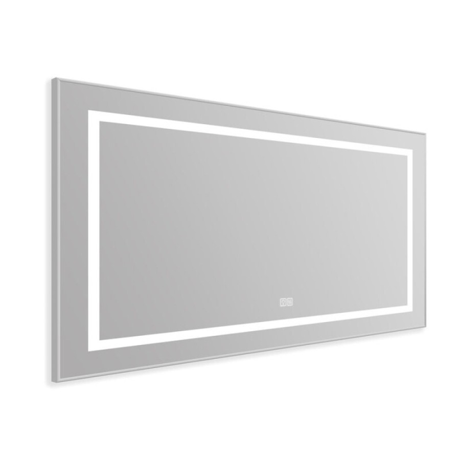 Зеркало BelBagno Kraft SPC-KRAFT-1085-685-TCH-WARM 108.5 см, светодиодная подсветка, с сенсорным выключателем, с подогревом, сатин