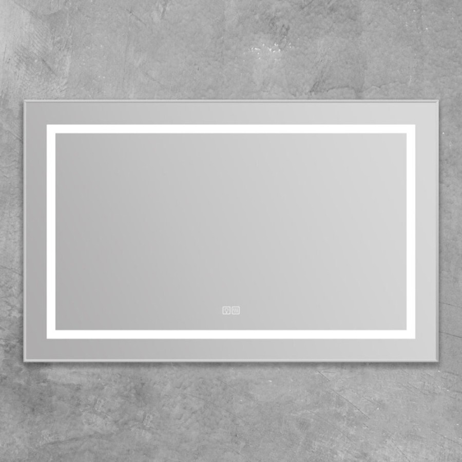 Зеркало BelBagno Kraft SPC-KRAFT-1085-685-TCH-WARM 108.5 см, светодиодная подсветка, с сенсорным выключателем, с подогревом, сатин