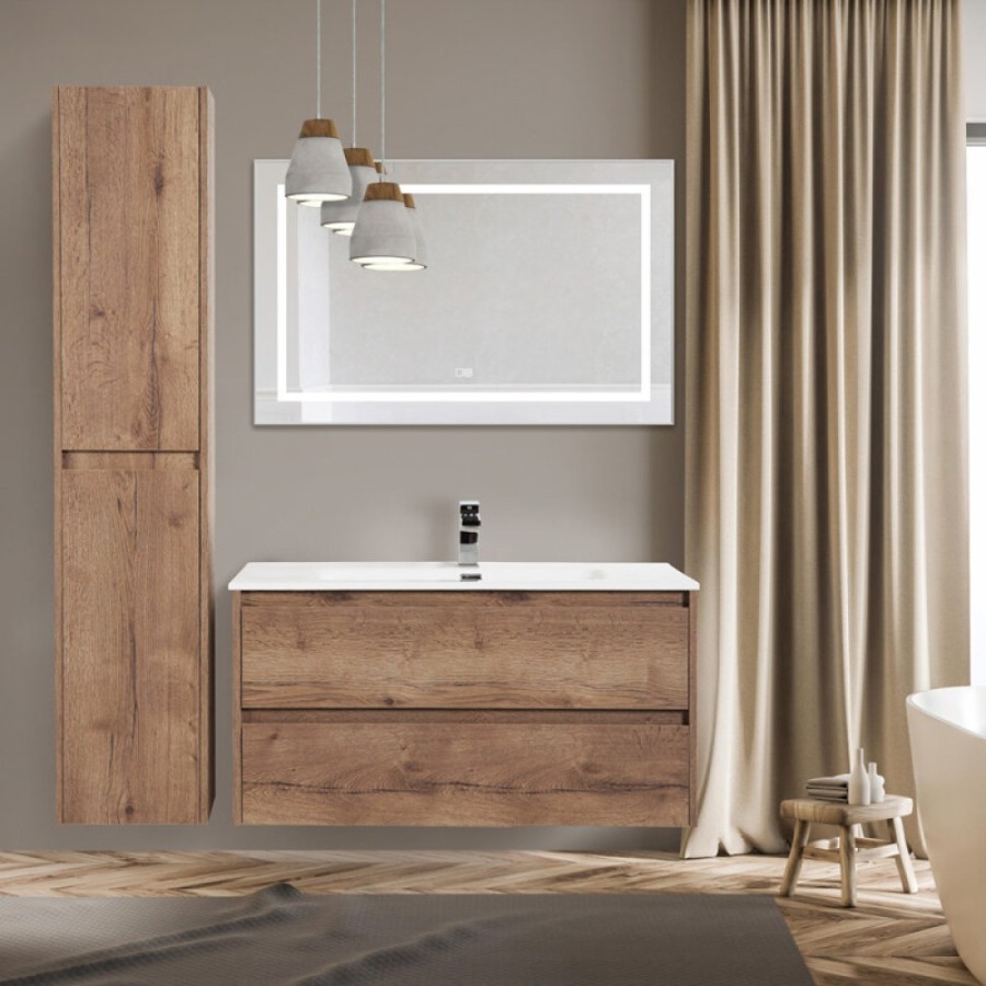 Зеркало BelBagno Kraft SPC-KRAFT-1085-685-TCH-WARM 108.5 см, светодиодная подсветка, с сенсорным выключателем, с подогревом, сатин