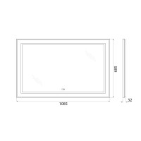 Зеркало BelBagno Kraft SPC-KRAFT-1085-685-TCH-WARM-NERO 108.5 см, светодиодная подсветка, с сенсорным выключателем, с подогревом, черный