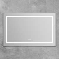 Зеркало BelBagno Kraft SPC-KRAFT-1085-685-TCH-WARM-NERO 108.5 см, светодиодная подсветка, с сенсорным выключателем, с подогревом, черный