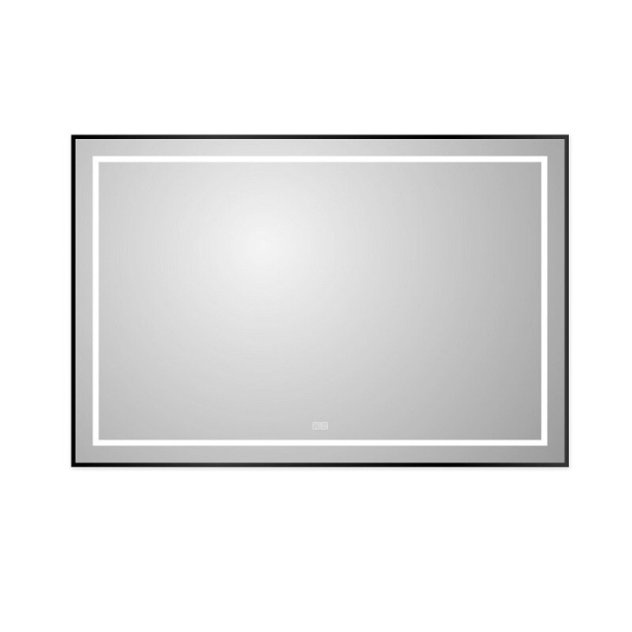 Зеркало BelBagno Kraft SPC-KRAFT-1200-800-LED-TCH-WARM-NERO, 120 см, со встроенной подсветкой и подогревом, черный