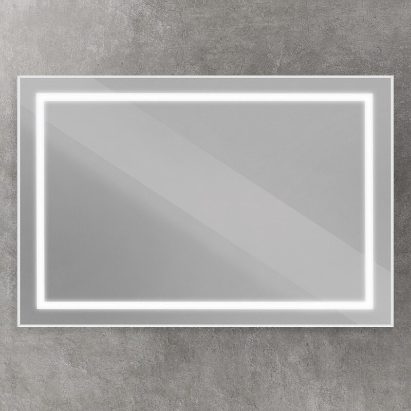 Зеркало BelBagno Kraft SPC-KRAFT-1200-800-SENS-AL, 120 см, с LED подсветкой, с сенсорным выключателем, цвет рамы сатин