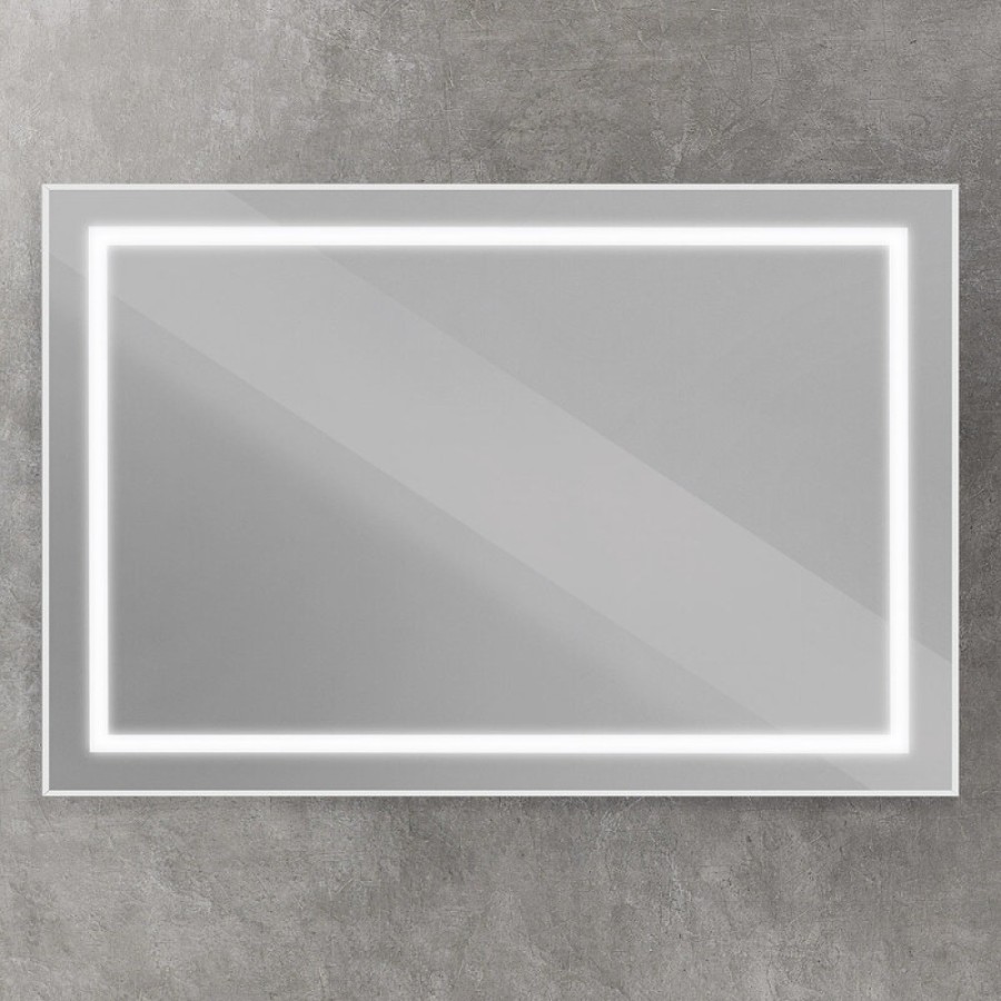 Зеркало BelBagno Kraft SPC-KRAFT-1200-800-SENS-AL, 120 см, с LED подсветкой, с сенсорным выключателем, цвет рамы сатин