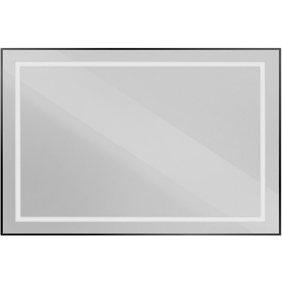 Зеркало BelBagno Kraft SPC-KRAFT-1200-800-SENS-NERO, 120 см, с LED подсветкой, с сенсорным выключателем, цвет рамы черный