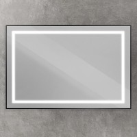 Зеркало BelBagno Kraft SPC-KRAFT-1200-800-SENS-NERO, 120 см, с LED подсветкой, с сенсорным выключателем, цвет рамы черный
