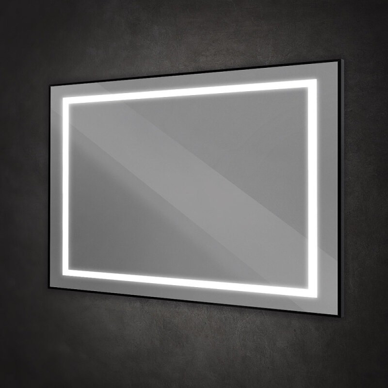 Зеркало BelBagno Kraft SPC-KRAFT-1200-800-SENS-NERO, 120 см, с LED подсветкой, с сенсорным выключателем, цвет рамы черный