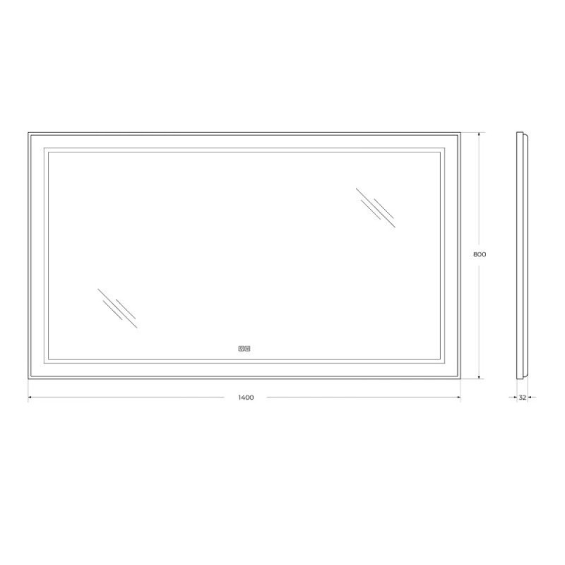 Зеркало BelBagno Kraft SPC-KRAFT-1400-800-LED-TCH-WARM, 140 см, со встроенной подсветкой и подогревом, сатин