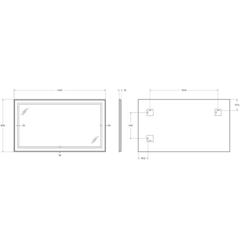 Зеркало BelBagno Kraft SPC-KRAFT-1400-800-SENS-AL, 140 см, с LED подсветкой, с сенсорным выключателем, цвет рамы сатин
