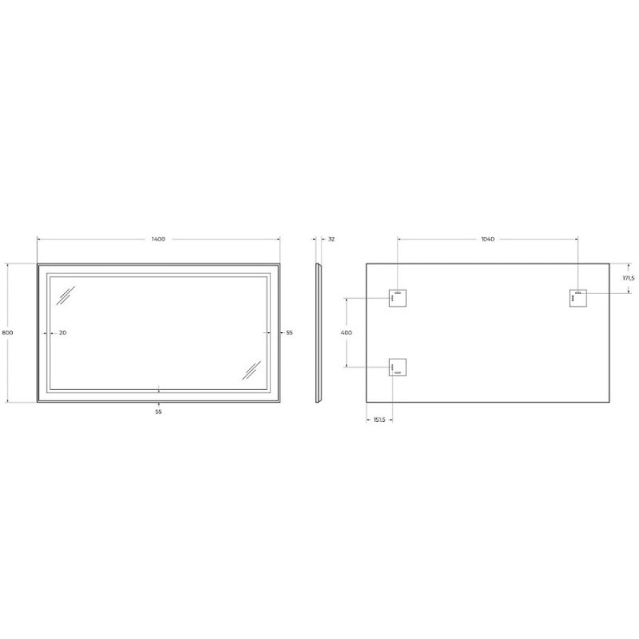 Зеркало BelBagno Kraft SPC-KRAFT-1400-800-SENS-AL, 140 см, с LED подсветкой, с сенсорным выключателем, цвет рамы сатин