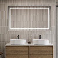 Зеркало BelBagno Kraft SPC-KRAFT-1400-800-SENS-AL, 140 см, с LED подсветкой, с сенсорным выключателем, цвет рамы сатин