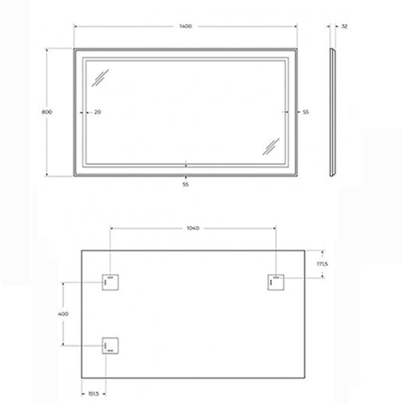Зеркало BelBagno Kraft SPC-KRAFT-1400-800-SENS-NERO, 140 см, с LED подсветкой, с сенсорным выключателем, цвет рамы черный