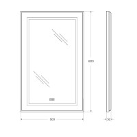 Зеркало BelBagno Kraft SPC-KRAFT-500-800-LED-TCH-WARM, 50 см, со встроенной подсветкой и подогревом, сатин