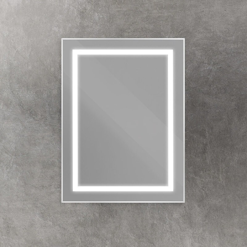 Зеркало BelBagno Kraft SPC-KRAFT-500-800-SENS-AL, 50 см, с LED подсветкой, с сенсорным выключателем, цвет рамы сатин