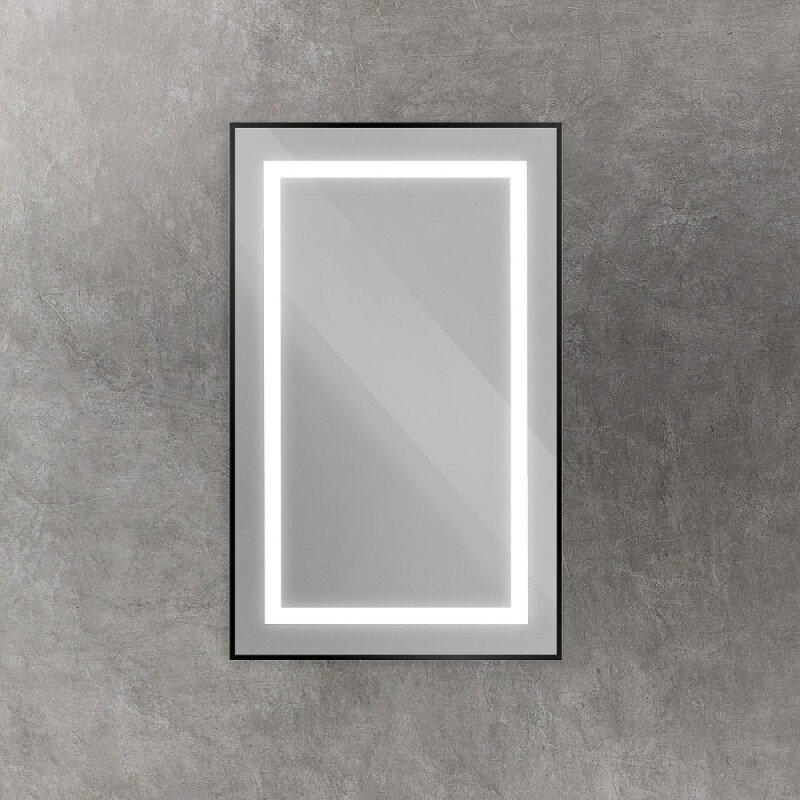Зеркало BelBagno Kraft SPC-KRAFT-500-800-SENS-NERO, 50 см, с LED подсветкой, с сенсорным выключателем, цвет рамы черный