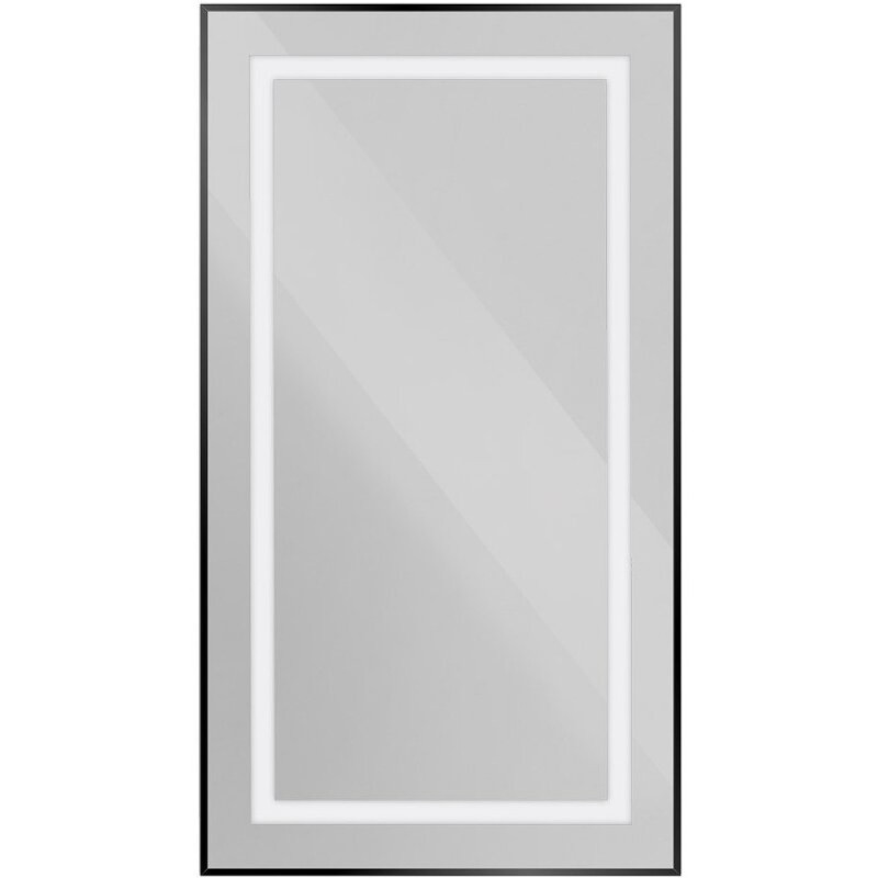 Зеркало BelBagno Kraft SPC-KRAFT-500-900-SENS-AL, 50 см, с LED подсветкой, с сенсорным выключателем, цвет рамы черный
