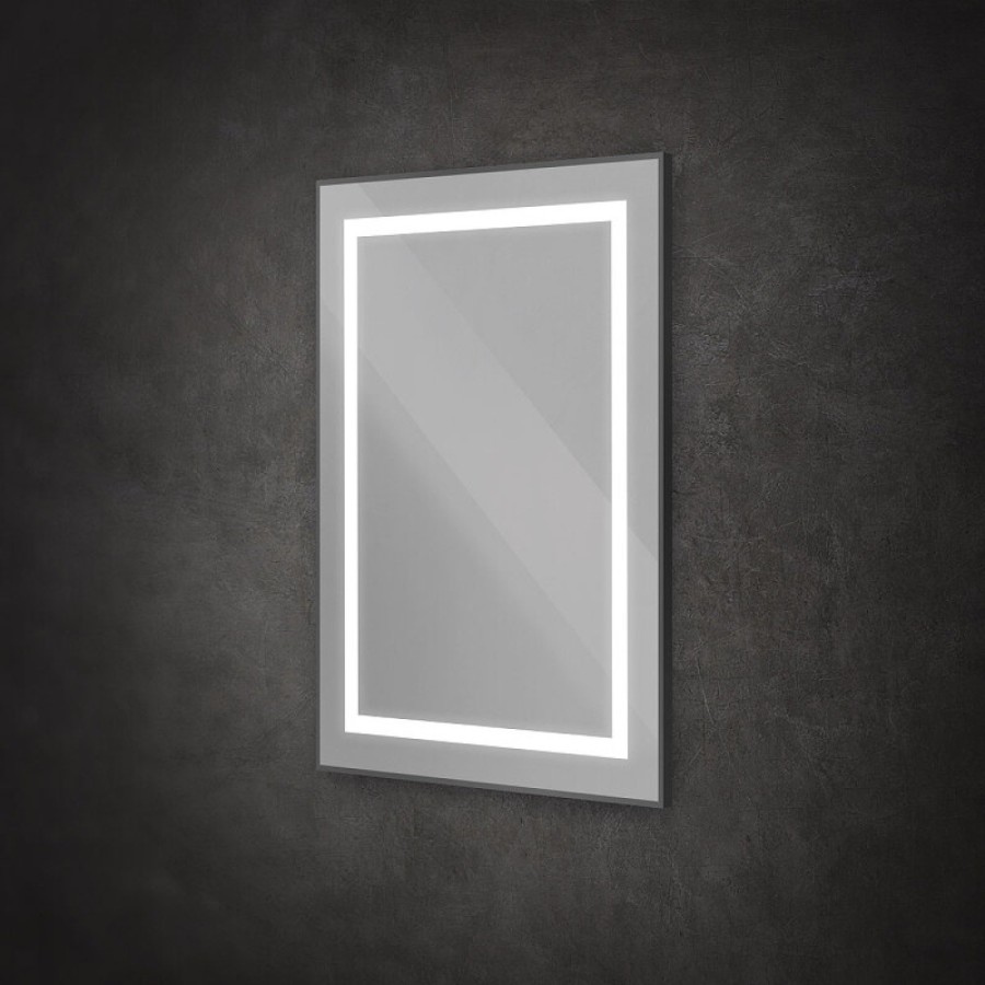 Зеркало BelBagno Kraft SPC-KRAFT-500-900-SENS-NERO, 50 см, с LED подсветкой, с сенсорным выключателем, цвет рамы черный