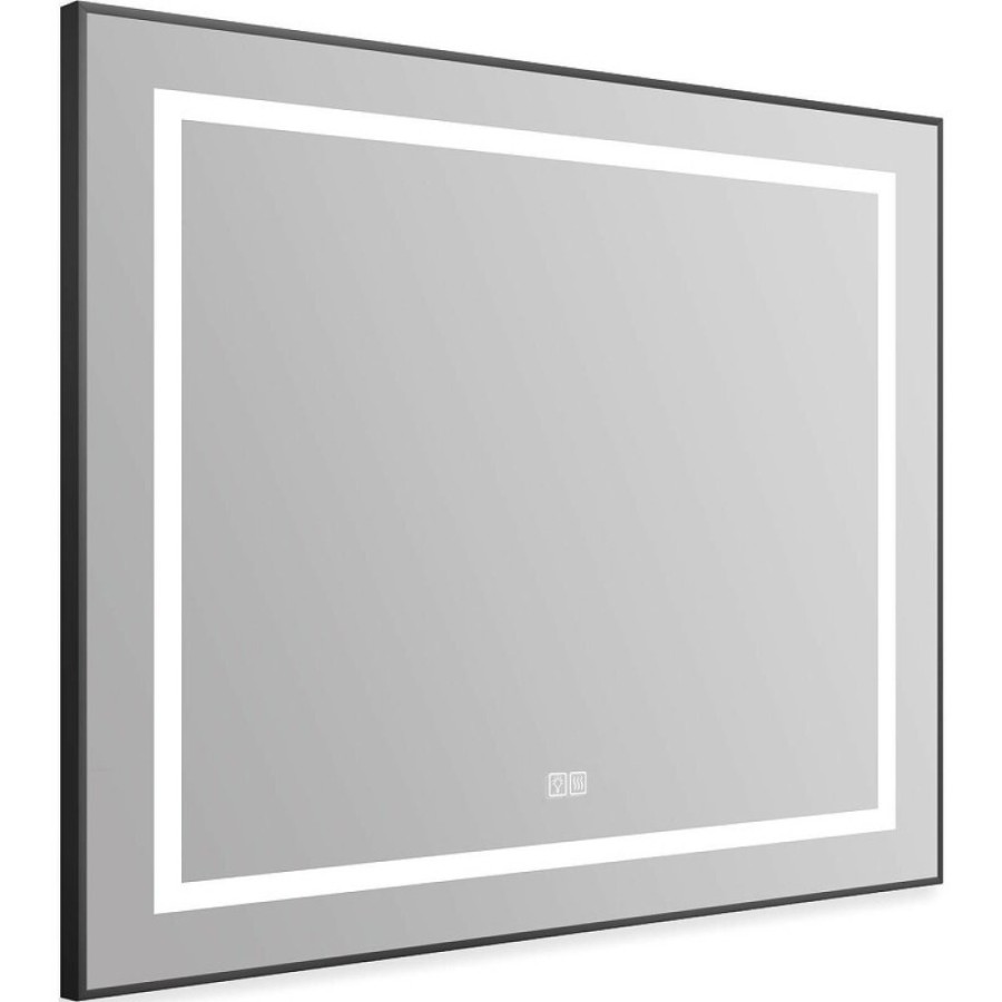 Зеркало BelBagno Kraft SPC-KRAFT-555-1700-TCH-PIA-NERO 88.5 см, светодиодная подсветка, с сенсорным выключателем, с подогревом, черный