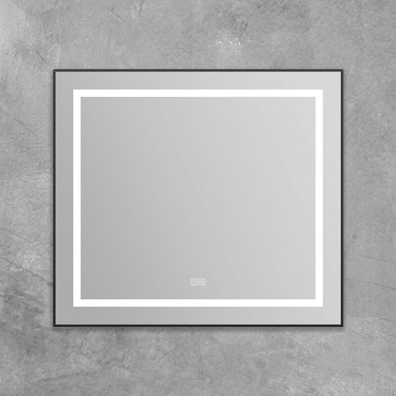 Зеркало BelBagno Kraft SPC-KRAFT-555-1700-TCH-PIA-NERO 88.5 см, светодиодная подсветка, с сенсорным выключателем, с подогревом, черный