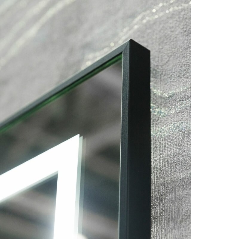Зеркало BelBagno Kraft SPC-KRAFT-555-1700-TCH-PIA-NERO 88.5 см, светодиодная подсветка, с сенсорным выключателем, с подогревом, черный