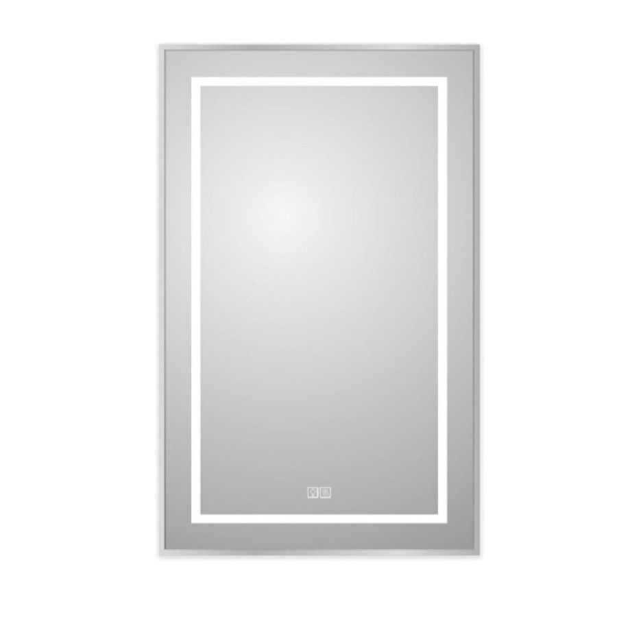 Зеркало BelBagno Kraft SPC-KRAFT-600-1000-LED-TCH-WARM, 60 х 100 см, со встроенной подсветкой и подогревом, сатин