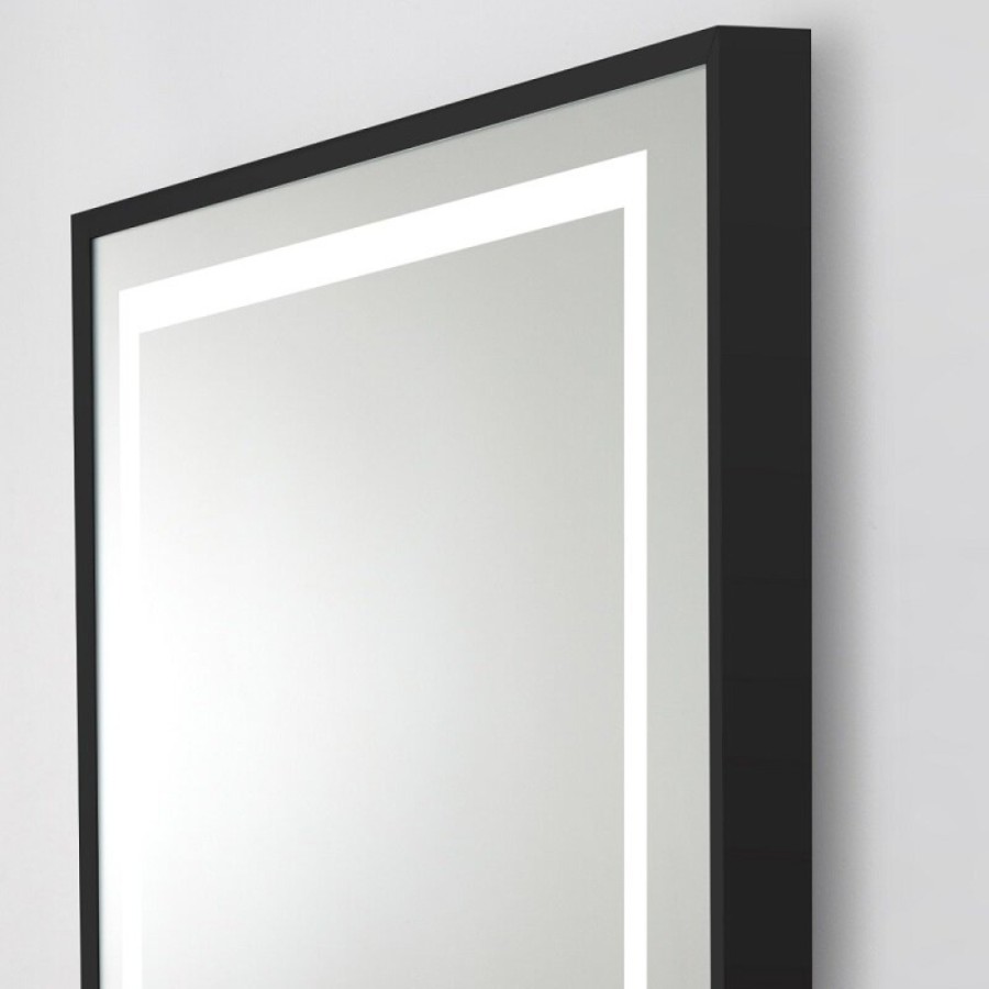 Зеркало BelBagno Kraft SPC-KRAFT-600-1000-LED-TCH-WARM-NERO, 60 х 100 см, со встроенной подсветкой и подогревом, черный