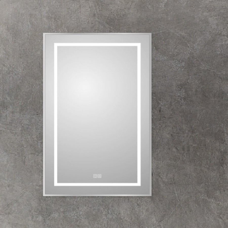Зеркало BelBagno Kraft SPC-KRAFT-600-800-LED-TCH-WARM, 60 х 80 см, со встроенной подсветкой и подогревом, сатин