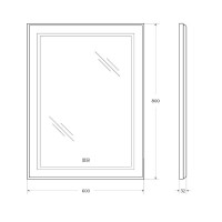 Зеркало BelBagno Kraft SPC-KRAFT-600-800-LED-TCH-WARM, 60 х 80 см, со встроенной подсветкой и подогревом, сатин