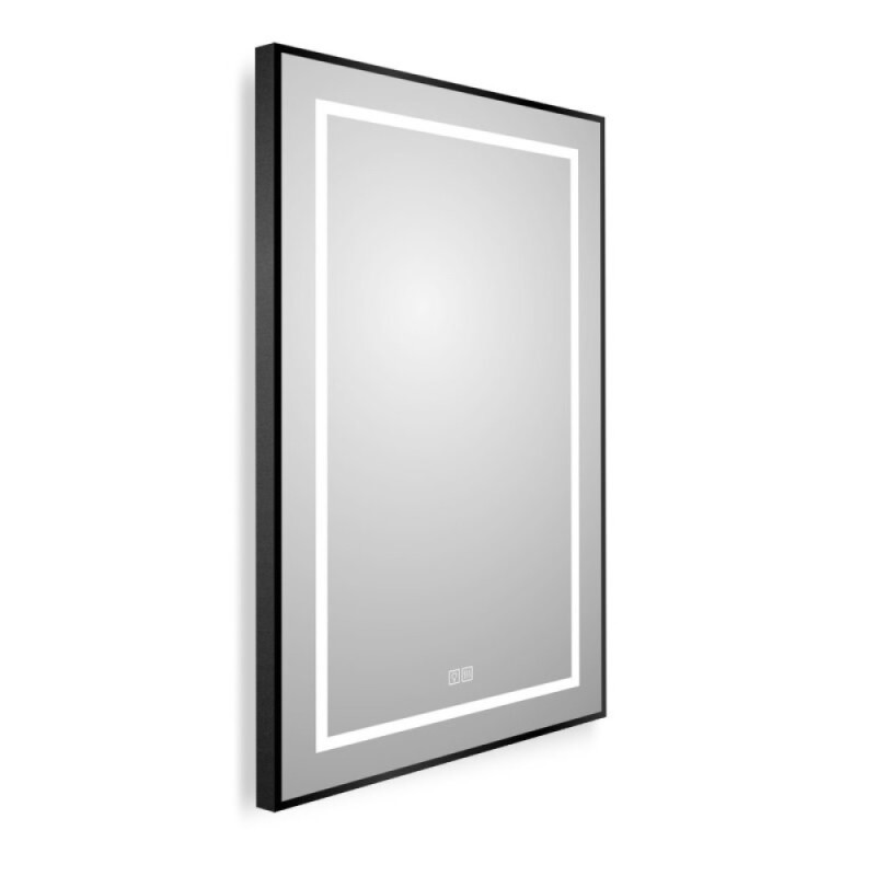 Зеркало BelBagno Kraft SPC-KRAFT-600-800-LED-TCH-WARM-NERO, 60 х 80 см, со встроенной подсветкой и подогревом, черный