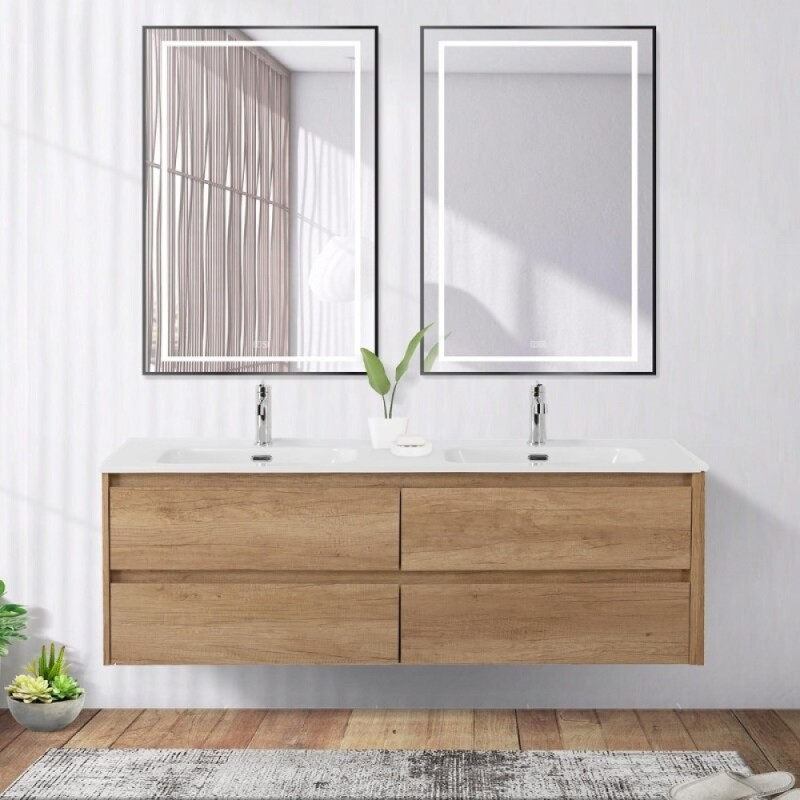 Зеркало BelBagno Kraft SPC-KRAFT-600-800-LED-TCH-WARM-NERO, 60 х 80 см, со встроенной подсветкой и подогревом, черный