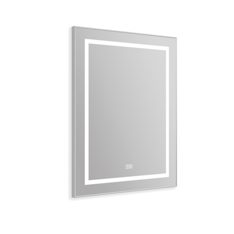 Зеркало BelBagno Kraft SPC-KRAFT-685-885-TCH-WARM 68.5 см, светодиодная подсветка, с сенсорным выключателем, с подогревом, сатин
