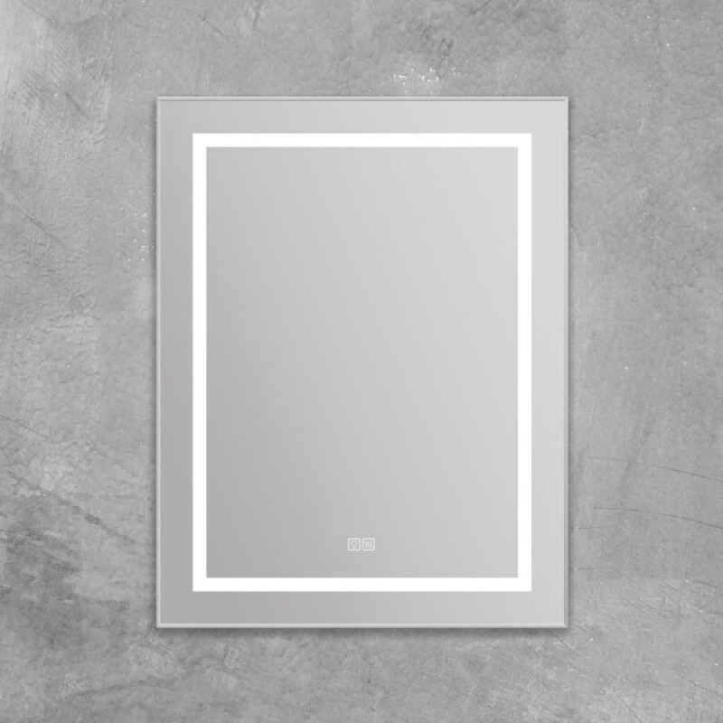 Зеркало BelBagno Kraft SPC-KRAFT-685-885-TCH-WARM 68.5 см, светодиодная подсветка, с сенсорным выключателем, с подогревом, сатин