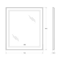 Зеркало BelBagno Kraft SPC-KRAFT-700-800-LED-TCH-WARM, 70 х 80 см, со встроенной подсветкой и подогревом, сатин
