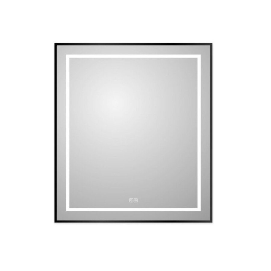 Зеркало BelBagno Kraft SPC-KRAFT-700-800-LED-TCH-WARM-NERO, 70 х 80 см, со встроенной подсветкой и подогревом, черный