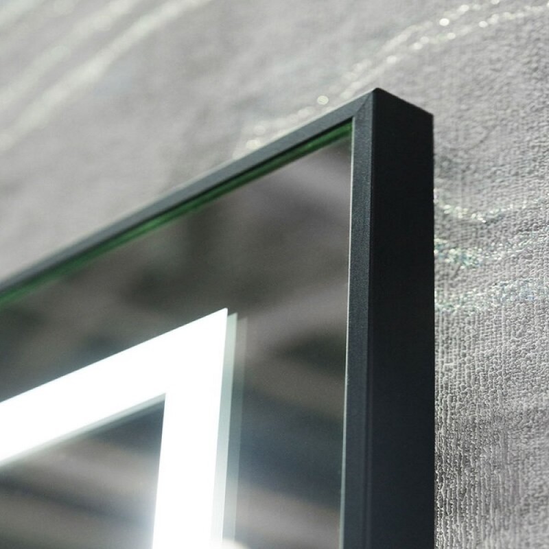 Зеркало BelBagno Kraft SPC-KRAFT-700-800-LED-TCH-WARM-NERO, 70 х 80 см, со встроенной подсветкой и подогревом, черный