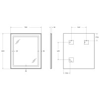Зеркало BelBagno Kraft SPC-KRAFT-700-800-SENS-NERO, 70 см, с LED подсветкой, с сенсорным выключателем, цвет рамы черный