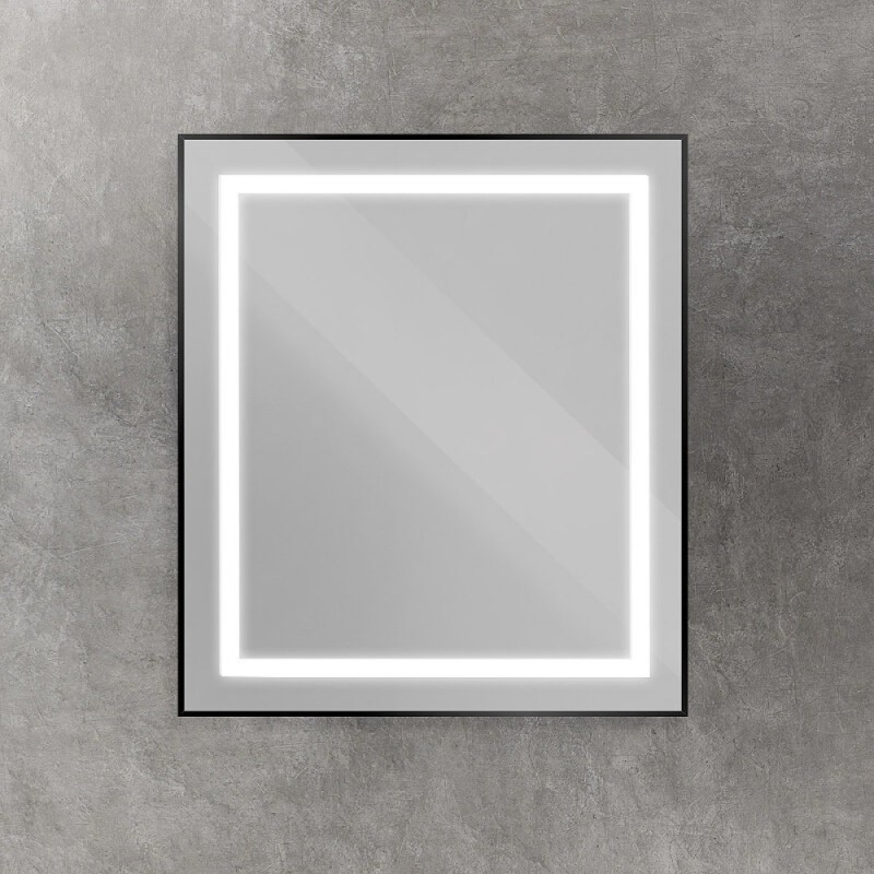 Зеркало BelBagno Kraft SPC-KRAFT-700-800-SENS-NERO, 70 см, с LED подсветкой, с сенсорным выключателем, цвет рамы черный