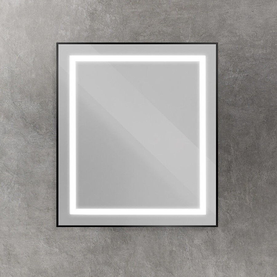 Зеркало BelBagno Kraft SPC-KRAFT-700-800-SENS-NERO, 70 см, с LED подсветкой, с сенсорным выключателем, цвет рамы черный