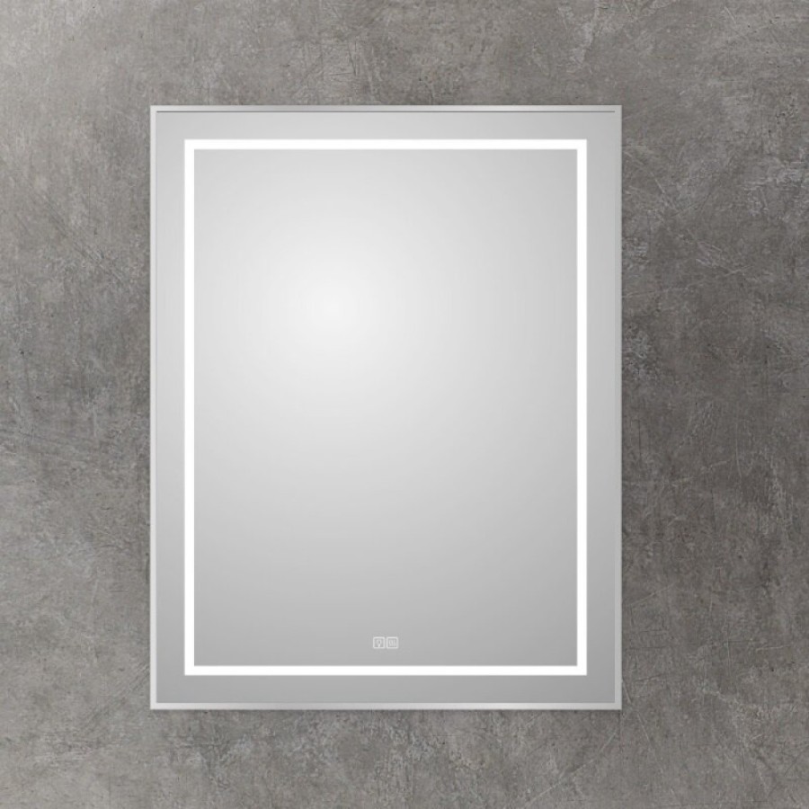 Зеркало BelBagno Kraft SPC-KRAFT-700-900-LED-TCH-WARM, 70 х 90 см, со встроенной подсветкой и подогревом, сатин