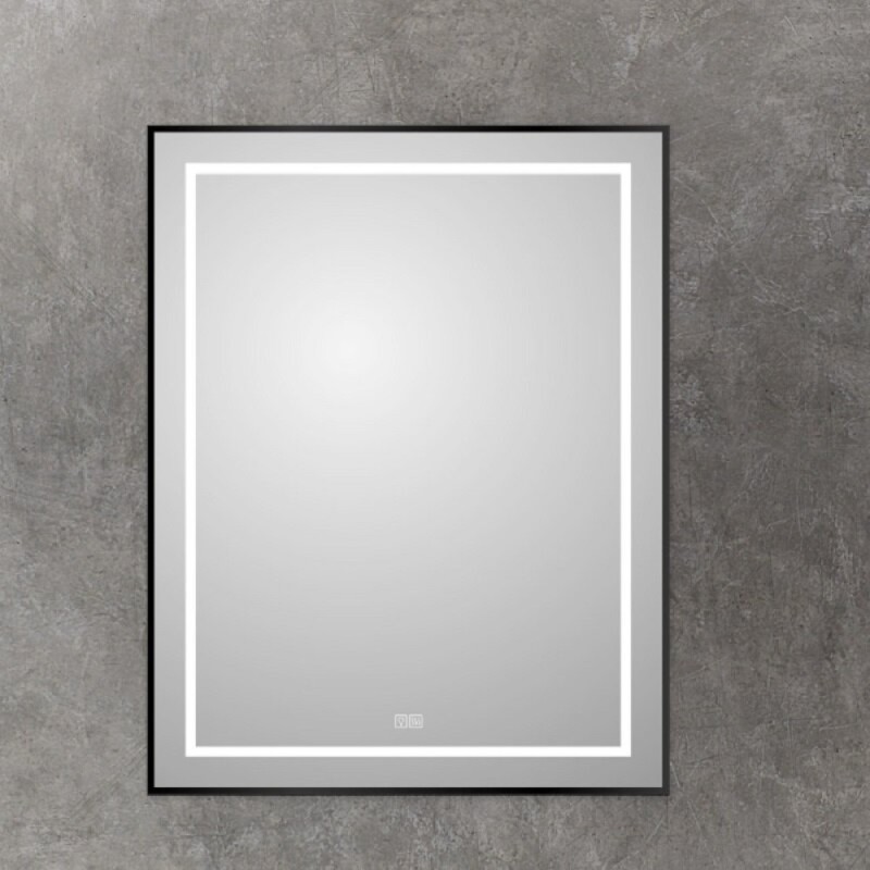 Зеркало BelBagno Kraft SPC-KRAFT-700-900-LED-TCH-WARM-NERO, 70 х 90 см, со встроенной подсветкой и подогревом, черный