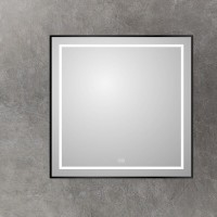 Зеркало BelBagno Kraft SPC-KRAFT-800-800-LED-TCH-WARM-NERO, 80 см, со встроенной подсветкой и подогревом, черный